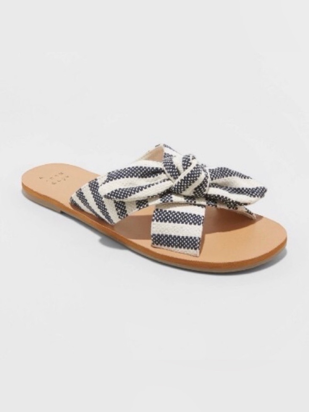A New Day Livia Striped Bow Slide Sandals